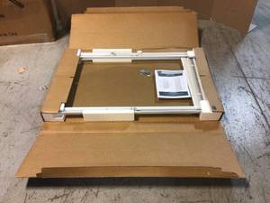 lot 46 image: ODL White Cordless Add On Enclosed Aluminum Blinds with 12 in. Slats, for 22 in. Wide x 36 in. Length Door Windows Customer Returns See Pictures