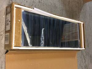 lot 47 image: White Jewelry Armoire with LED Lights and Mirror (14 in. W x 4 in. D x 44 in. H) Customer Returns See Pictures