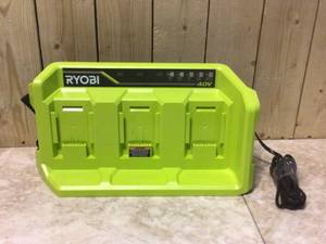lot 84 image: RYOBI 40V Lithium-Ion 3-Port Charger Customer Returns See Pictures