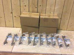 lot 5 image: Amerock Davenport 6-516 Inch Center to Center Bar Cabinet Pull ModelBP36607G10 Customer Returns See Pictures