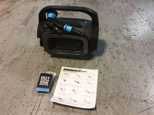 lot 17 image: RinseKit 1.5 Gal. Portable Pressurized Outdoor HotCold Shower in Grey Customer Returns See Pictures