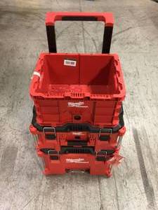lot 101 image: PACKOUT 22 in. Rolling Tool Box22 in. Large Tool Box18.6 in. Tool Storage Crate Bin by Milwaukee Customer Returns See Pictures
