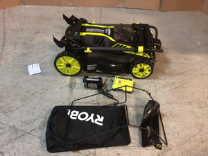 lot 103 image: 40V Brushless 20 in. Cordless Walk Behind Self-Propelled Lawn Mower with 6.0 Ah Battery & Charger by RYOBI Customer Returns See Pictures