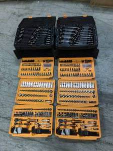 lot 112 image: Lot of 2 14 in. and 38 in. Drive 90-Tooth Standard and Deep SAEMetric Mechanics Tool Set in 3-Drawer Storage Box (232-Piece) by GEARWRENCH Customer Returns See Pictures