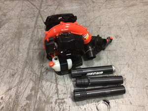 lot 114 image: 216 MPH 517 CFM 58.2cc Gas 2-Stroke Cycle Backpack Leaf Blower with Tube Throttle by ECHO Customer Returns see Pictures