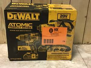 lot 74 image: ATOMIC 20-Volt MAX Cordless Brushless Compact DrillImpact Combo Kit (2-Tool) with (2) 1.3Ah Batteries Missing Charger