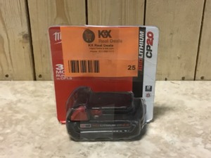 lot 25 image: Milwaukee M18 18-Volt 2.0 Ah Lithium-Ion Compact Battery Customer Returns See Pictures