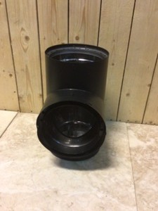 lot 31 image: DVL 6 in. Double-Wall Tee with Clean-Out Cap in Black Customer Returns See Pictures