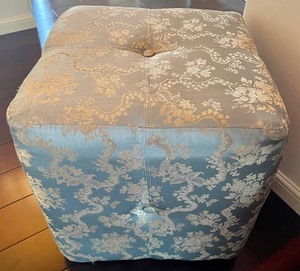 lot 20 image: Light Blue Upholstered Ottoman