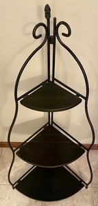 lot 30 image: Decorative Black Metal Corner Shelf