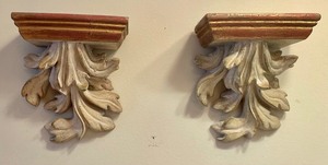 lot 28 image: 2 Decorative Shelves and a Candle Holder