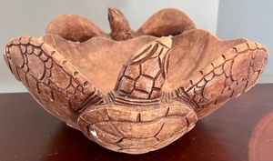 lot 48 image: Carved Wooden Turtle Bowl