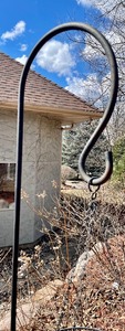 lot 141 image: 2 Tall Shepard Hooks with Hanging Baskets