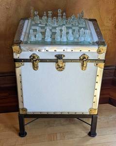 lot 96 image: Decorative Trunk with Chess Set