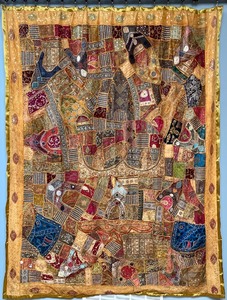 lot 6 image: Colorful Stunning Large Indian BeadedSequined Hanging Tapestry