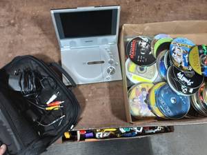 Samsung Portable DVD Player Withy Case, Cables & Many DVDs