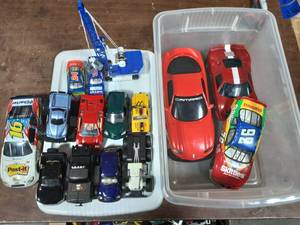 Tote Full Of Cars, Trucks, Nascar & Drag Line