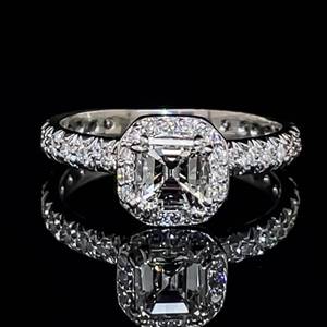 Very Fine 1.10 Carat Asscher Cut Diamond Ring in Platinum $8750 Retail VIDEO