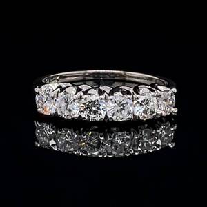 Gorgeous Fine Quality Design 1.00 Carat Diamond 6-Stone Shared Prong Estate Band Ring in 14k White Gold $3750 Retail VIDEO