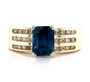 Glamorous Elegance 2.10 Carat Natural Blue Sapphire & Diamond Triple Row Estate Ring in 14k Yellow Gold $4,180 Retail VIDEO