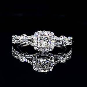 Elegant 1.10 Carat Cushion Shaped Halo Diamond Ring, Forever Infinity Love Band in 14k White Gold $3,450 Retail VIDEO