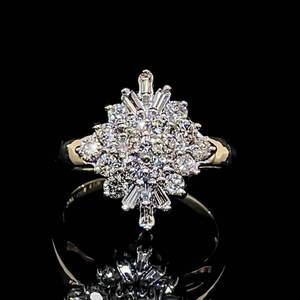 Classic Cluster Brilliance 1.00 Carat Diamond Large Cocktail Estate Ring in Yellow Gold $3,250 Retail VIDEO