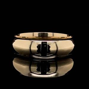 Gents 6.30mm Classic Round Dome Shaped Wedding Band Ring in 14k Yellow Gold Bright Polished Finish