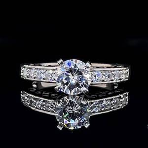 Engagement Style Ring 1.00ct. Round Cubic Zirconia Center Set 4 Prong Crown. 925 Sterling Silver, Affordable Wedding Ring Option
