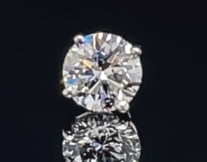 Eco Friendly .51 Carat Single Stud Lab Grown Diamond Stud Earring, High Quality VS-G in 14k White Gold VIDEO