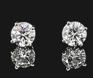 Brand New 1.06 Carat Ideal Cut Diamond Stud Earrings in 14k White Gold $2950 Retail VIDEO