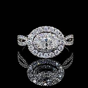 Sought-After Designer Neil Lane 1.21ctw Diamond Halo Ring in 14k White Gold $9499 Retail VIDEO