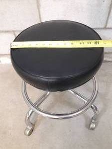 lot 7 image: MSRP $400 BREWER Medical Examination Room Stool Stainless Steel Base  With Foot Ring Height Adjusts&nbsp16-34 to 23-12 - Great Condition 