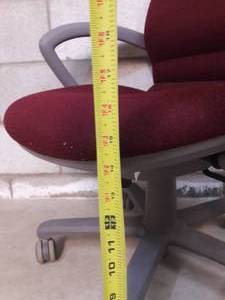lot 10 image: Medical Office Chair with Armrests Adjustable Telescoping Tilting STEELCASE MaroonGrey