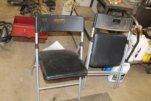 lot 75 image: Lot of (2) Cosco PlasticMetal Folding Chairs
