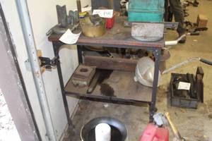 lot 101 image: MetalWood Rolling Shop Work Table