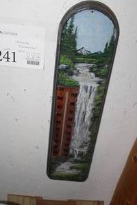 lot 241 image: Waterfall Metal Wall Thermometer