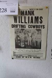 lot 228 image: Vintage Hank Williams Drifting Cowboys Advertisement
