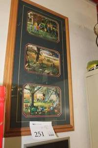 lot 251 image: John Deere Wood Framed Wall Art