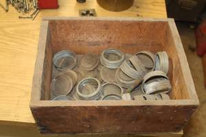 lot 411 image: Lot of (1 Box) Vintage Mason Jar Lids