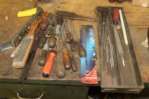 lot 134 image: Files, Rasps, Brushes, Metal Tray
