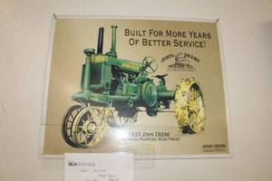 lot 202 image: 1933 John Deere General Purpose Wide Tread Metal Wall Art