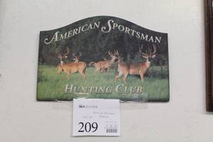 lot 209 image: American Sportsman Hunting Club Wall Plaque
