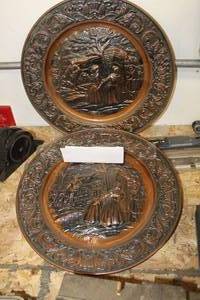 lot 210 image: Lot of (2) Tin Wall Plates