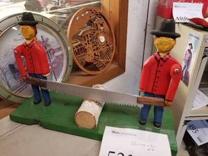 lot 531 image: Men Sawing Log Table Art