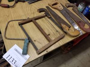 lot 1133 image: Lot of (7) Hand Saws