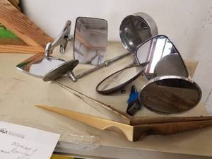 lot 493 image: Vintage Rear View Mirrors, (2) Hood Ornaments