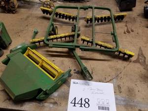 lot 448 image: Lot of (2) John Deere Toy Tractor Implements
