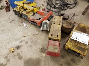 lot 450 image: Lot of (8) Vintage Tonka Toy Collectibles - Car Carrier, Tow Truck, Dump Trucks, Crane, Horse Wagon, Truck