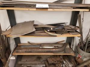 lot 319 image: Lot of (20) 116x36 Steel Rods, (3) Shelves of Steel
