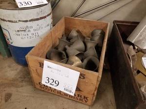 lot 329 image: Lot of (1 Wood Crate) Brass Bells